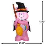 Load image into Gallery viewer, Care Bears Cheer Bear Halloween Inflatable as Witch with Broom, 3.5-Ft Lighted Yard Decor for Indoor or Outdoor Use

