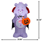 Load image into Gallery viewer, Care Bears Share Bear Halloween Inflatable as Vampire with Jack-o'-Lantern Basket, 3.2-Ft Lighted Yard Decor for Indoor or Outdoor Use

