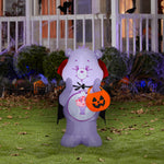 Load image into Gallery viewer, Care Bears Share Bear Halloween Inflatable as Vampire with Jack-o'-Lantern Basket, 3.2-Ft Lighted Yard Decor for Indoor or Outdoor Use
