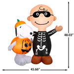 Load image into Gallery viewer, Peanuts Snoopy and Charlie Brown Halloween Inflatable Scene, 4-Ft Lighted Yard Decor for Indoor or Outdoor Use
