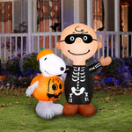 Load image into Gallery viewer, Peanuts Snoopy and Charlie Brown Halloween Inflatable Scene, 4-Ft Lighted Yard Decor for Indoor or Outdoor Use

