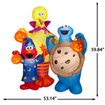 Load image into Gallery viewer, Sesame Street Halloween Inflatable Scene with Elmo, Big Bird and Cookie Monster, 5-Ft Lighted Yard Decor for Indoor or Outdoor Use
