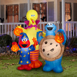 Load image into Gallery viewer, Sesame Street Halloween Inflatable Scene with Elmo, Big Bird and Cookie Monster, 5-Ft Lighted Yard Decor for Indoor or Outdoor Use
