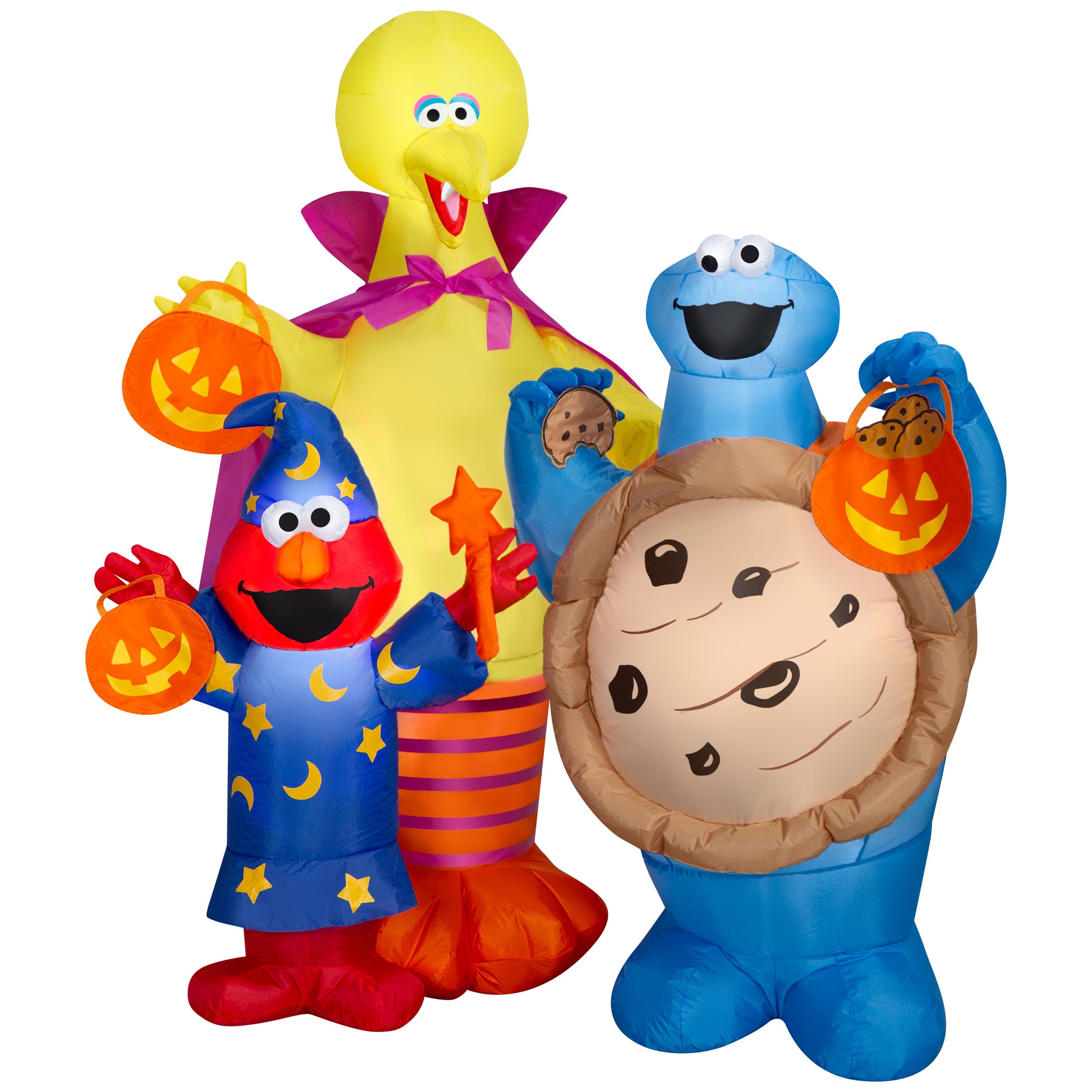 5-Ft Sesame Street Scene with Elmo, Big Bird and Cookie Monster Halloween Inflatable
