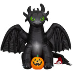 Load image into Gallery viewer, How to Train Your Dragon Toothless Halloween Inflatable with Pumpkin, 6-Ft Lighted Yard Decor for Indoor or Outdoor Use
