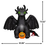 Load image into Gallery viewer, How to Train Your Dragon Toothless Halloween Inflatable with Pumpkin, 6-Ft Lighted Yard Decor for Indoor or Outdoor Use
