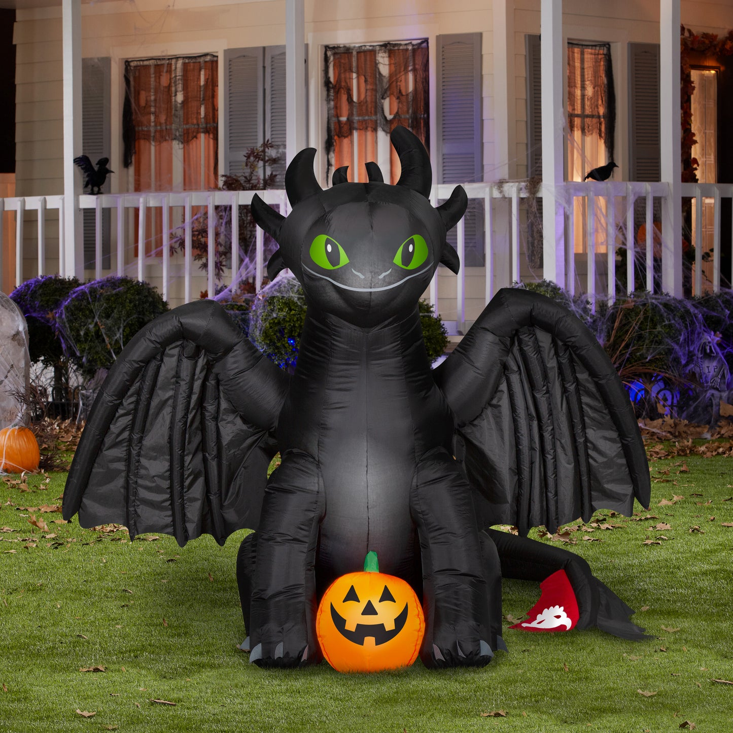 6-Ft How to Train Your Dragon Toothless with Pumpkin Halloween Inflatable lifestyle