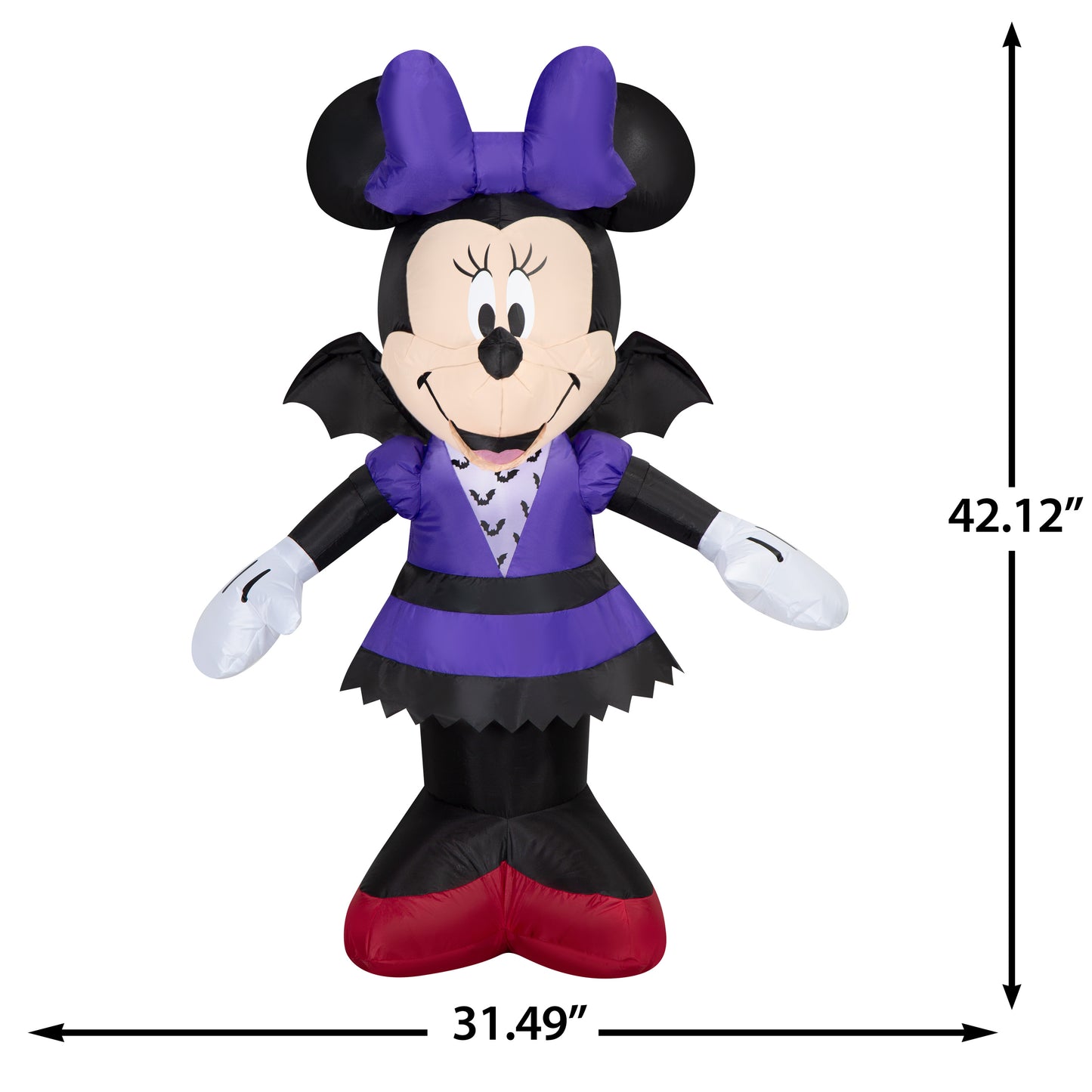 3.5-Ft Disney Minnie Mouse in Bat Costume Halloween Inflatable dimensions