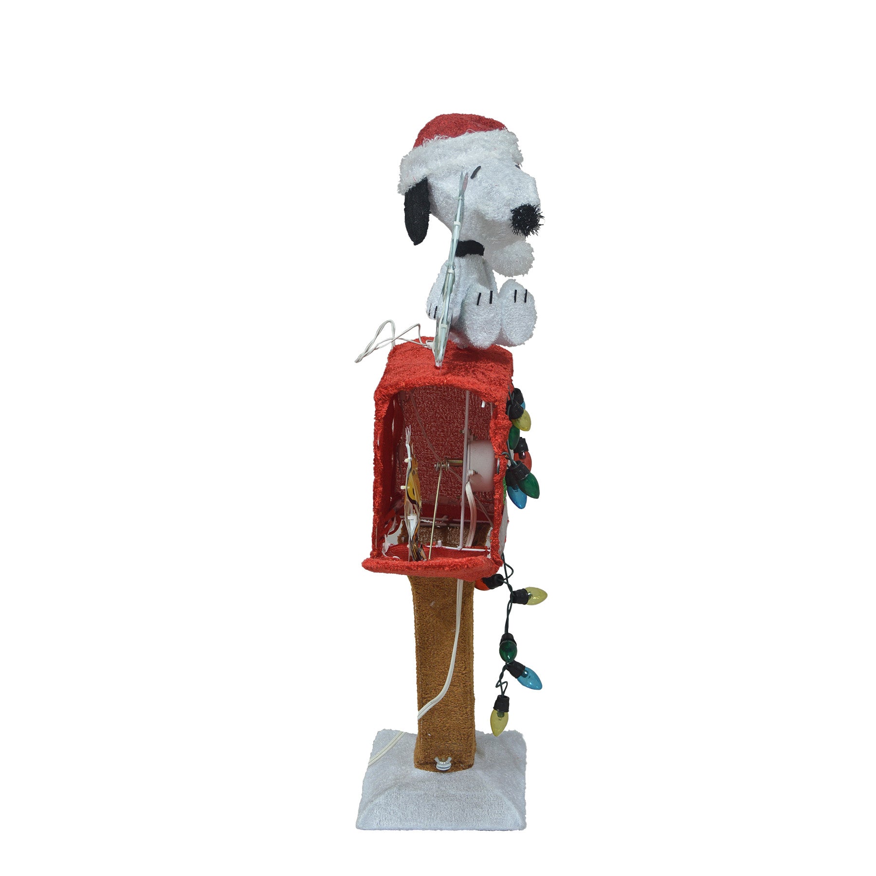 32-Inch Peanuts 3D Pre-Lit LED Yard Art Snoopy with Tree On Mailbox Christmas Décor image 4