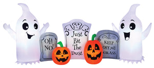 8' Airblown Ghost and Tombstone Scene Halloween Inflatable