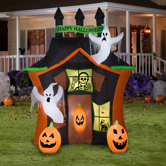 9' Haunted Ghost House Scene Halloween Inflatable lifestyle