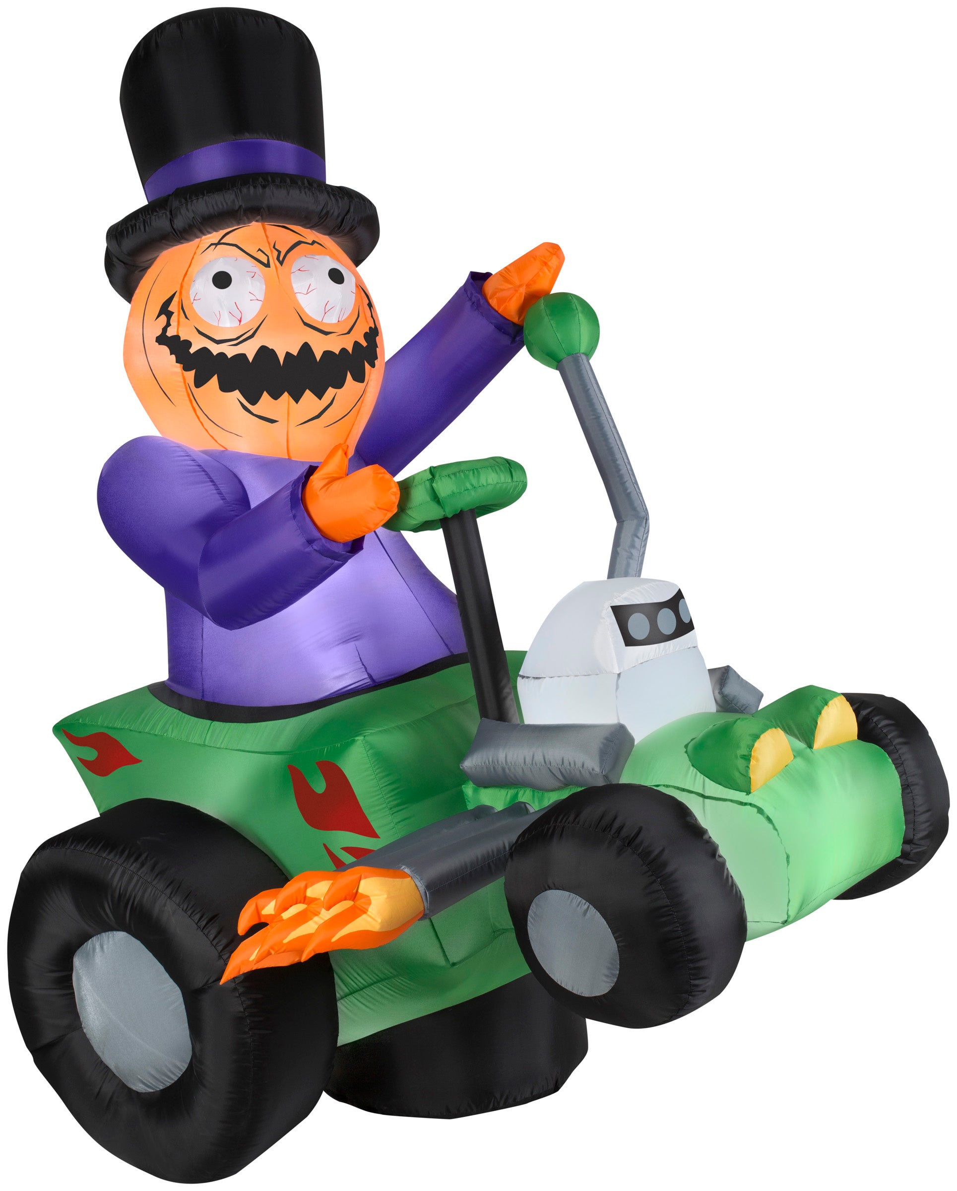 6' Jack's Ride with Pumpkin Man Halloween Inflatable