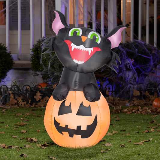 Inflatable Pumpkin Cat lifestyle