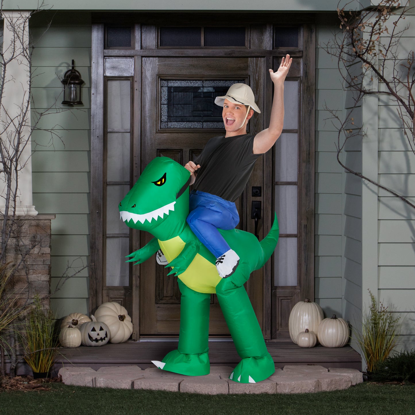 Adult Inflatable Dinosaur Rider Halloween Costume lifestyle
