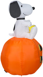 Load image into Gallery viewer, Gemmy Airblown Snoopy on Pumpkin Peanuts, 4.5 ft Tall, Multicolored
