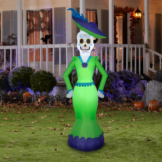 Inflatable Day of the Dead Woman, 7 ft Tall, Green lifestyle