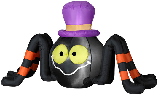 4' Wide Outdoor Spider w/ Top Hat Halloween Inflatable