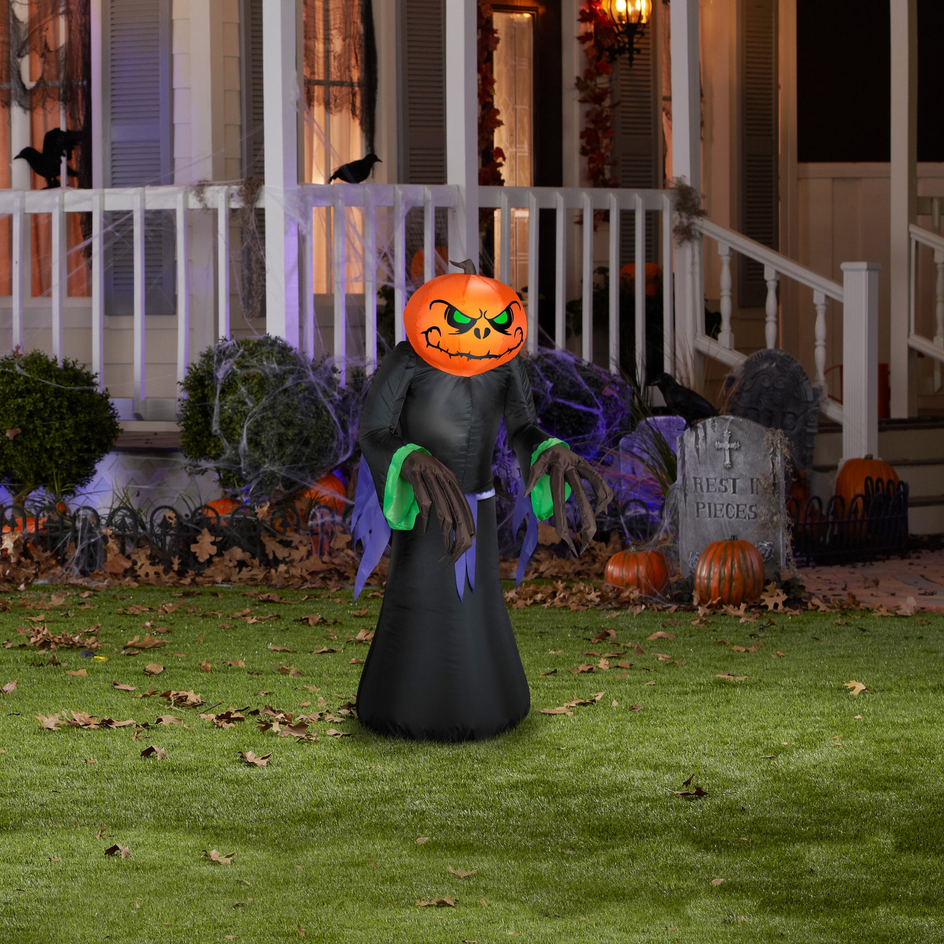 3.5' Outdoor Pumpkin Reaper Halloween Inflatable lifestyle
