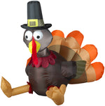 Load image into Gallery viewer, 3&#39; Airblown Outdoor Pilgrim Turkey Thanksgiving Inflatable
