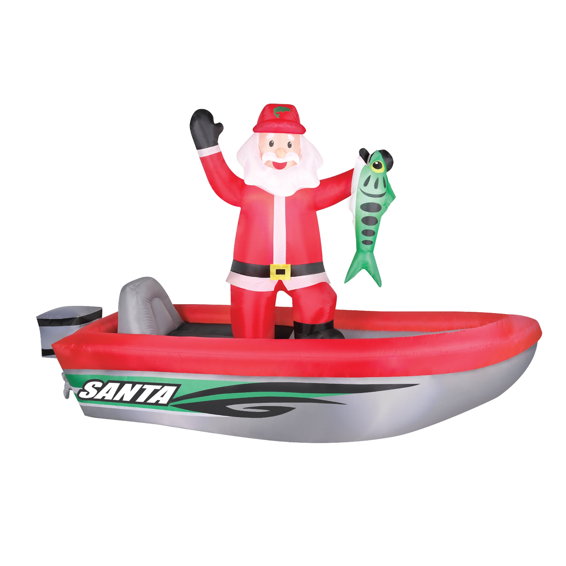 Occasions 10' Inflatable Fishing Santa, 6 ft Tall, Multicolored image 3
