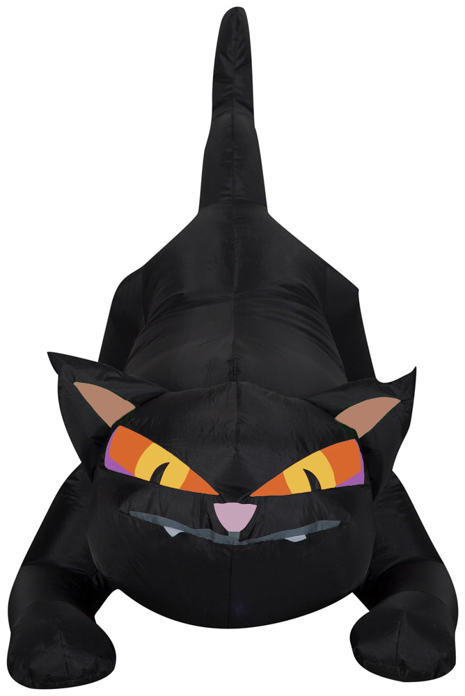 4' Wide Airblown Outdoor Black Cat w/ Tail Up Halloween Inflatable