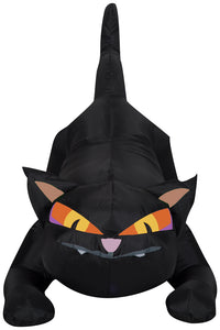4' Wide Airblown Outdoor Black Cat w/ Tail Up Halloween Inflatable