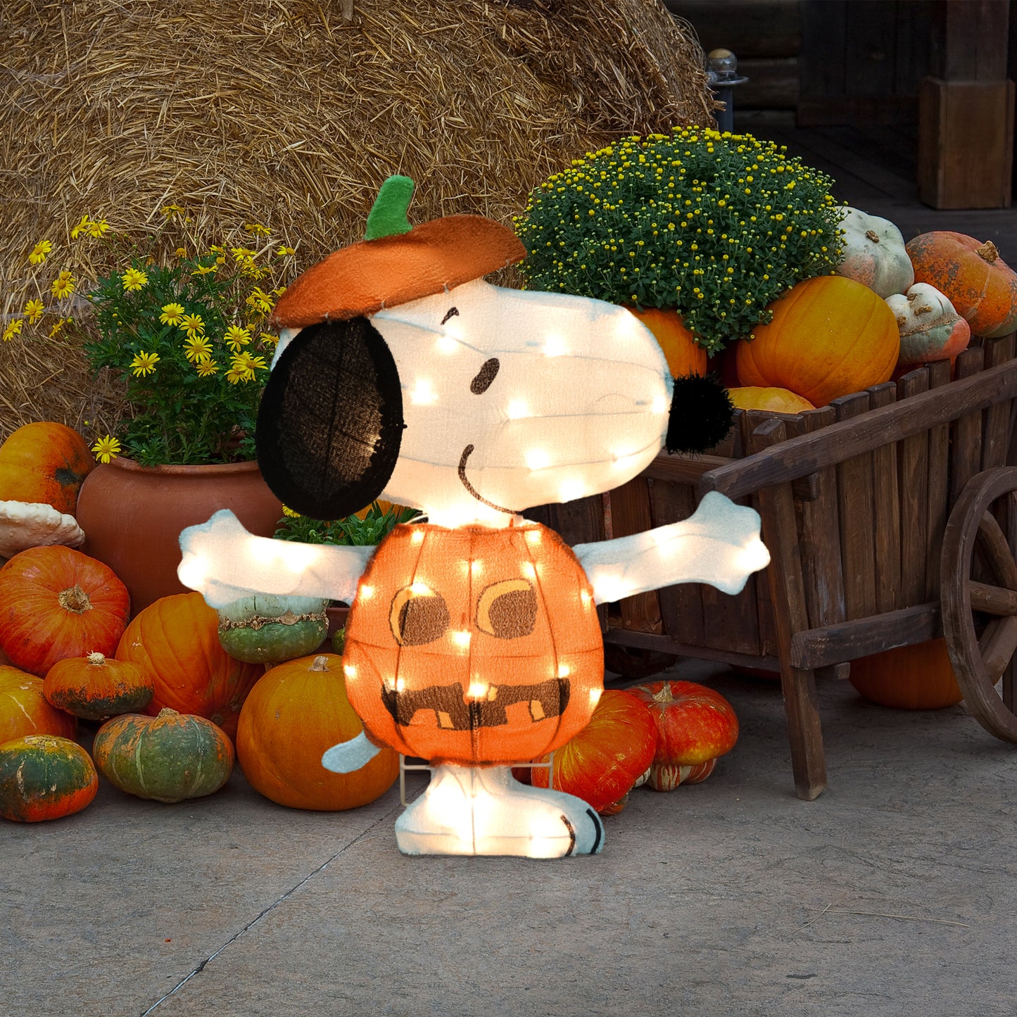 24-Inch Peanuts Snoopy in Jack O’ Lantern Pre-Lit Halloween Yard Art lifestyle