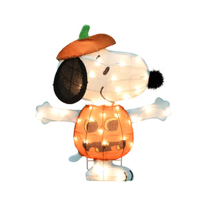 Peanuts 24in Peanuts 2D PreLit Yard Art Snoopy in JOL, Orange