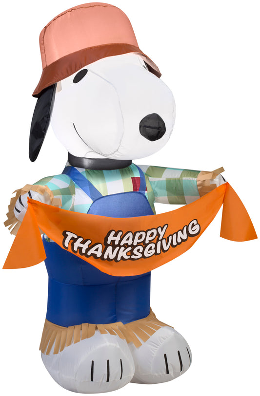 3.5' Snoopy as Scarecrow Thanksgiving Inflatable