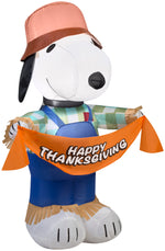 Load image into Gallery viewer, 3.5&#39; Airblown Snoopy as Scarecrow Thanksgiving Inflatable
