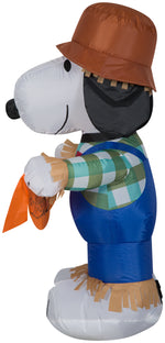 Load image into Gallery viewer, 3.5&#39; Airblown Snoopy as Scarecrow Thanksgiving Inflatable
