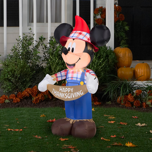 3.5' Mickey as Scarecrow Disney Thanksgiving Inflatable lifestyle