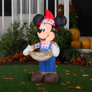 3.5' Airblown Mickey as Scarecrow Disney Thanksgiving Inflatable