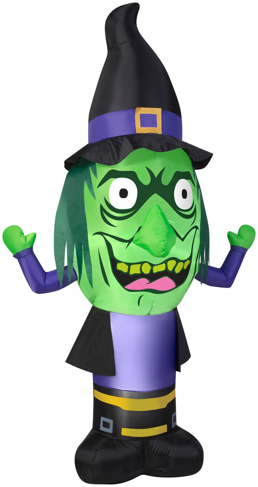 7' Airblown Stumpy Head Witch Halloween Inflatable