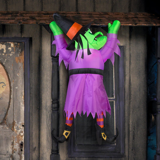 4.5' Witch Hanging From Roof Halloween Inflatable lifestyle