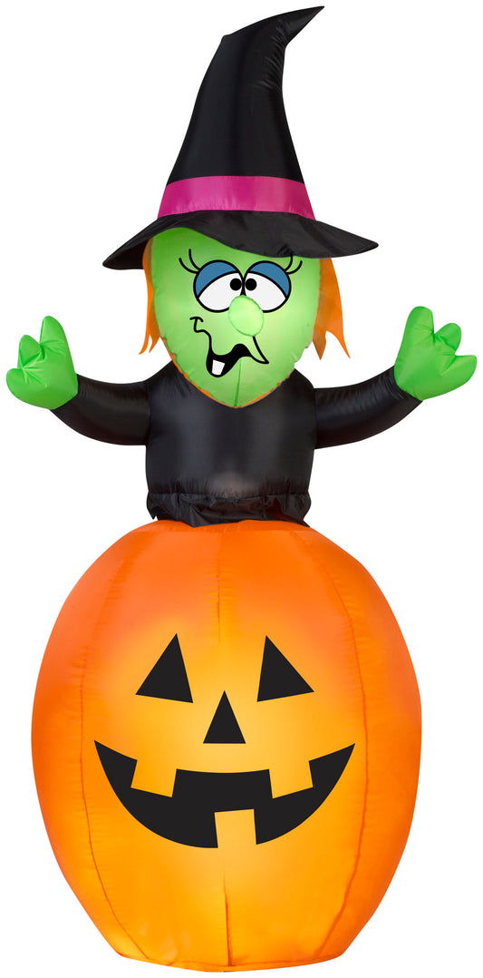 5.5' Spinning Witch in Pumpkin Halloween Inflatable