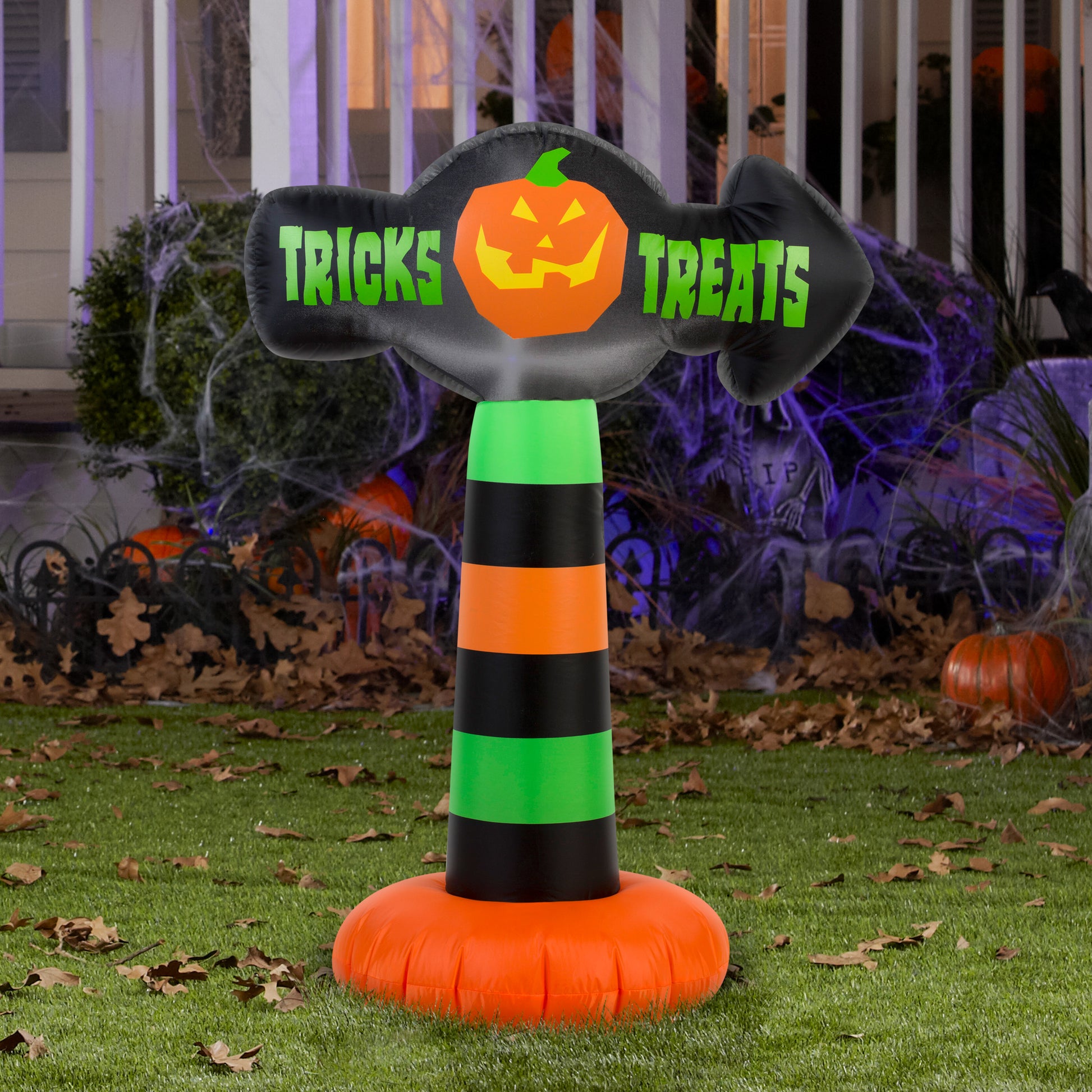 3.5' Outdoor Sign Tricks and Treats Halloween Inflatable lifestyle