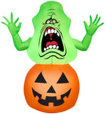 Load image into Gallery viewer, Ghostbusters Airblown Inflatable Slimer on Pumpkin Ghostbusters, 3.5 ft Tall, Multicolored
