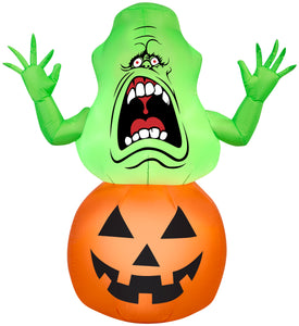 Ghostbusters Airblown Inflatable Slimer on Pumpkin Ghostbusters, 3.5 ft Tall, Multicolored