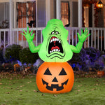 Load image into Gallery viewer, Ghostbusters Airblown Inflatable Slimer on Pumpkin Ghostbusters, 3.5 ft Tall, Multicolored
