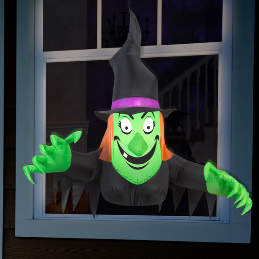 3.5' Window Witch Creeper Halloween Inflatable lifestyle