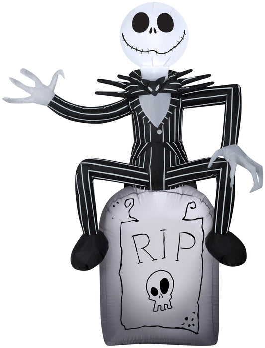 5' Inflatable Jack Skellington on Tombstone