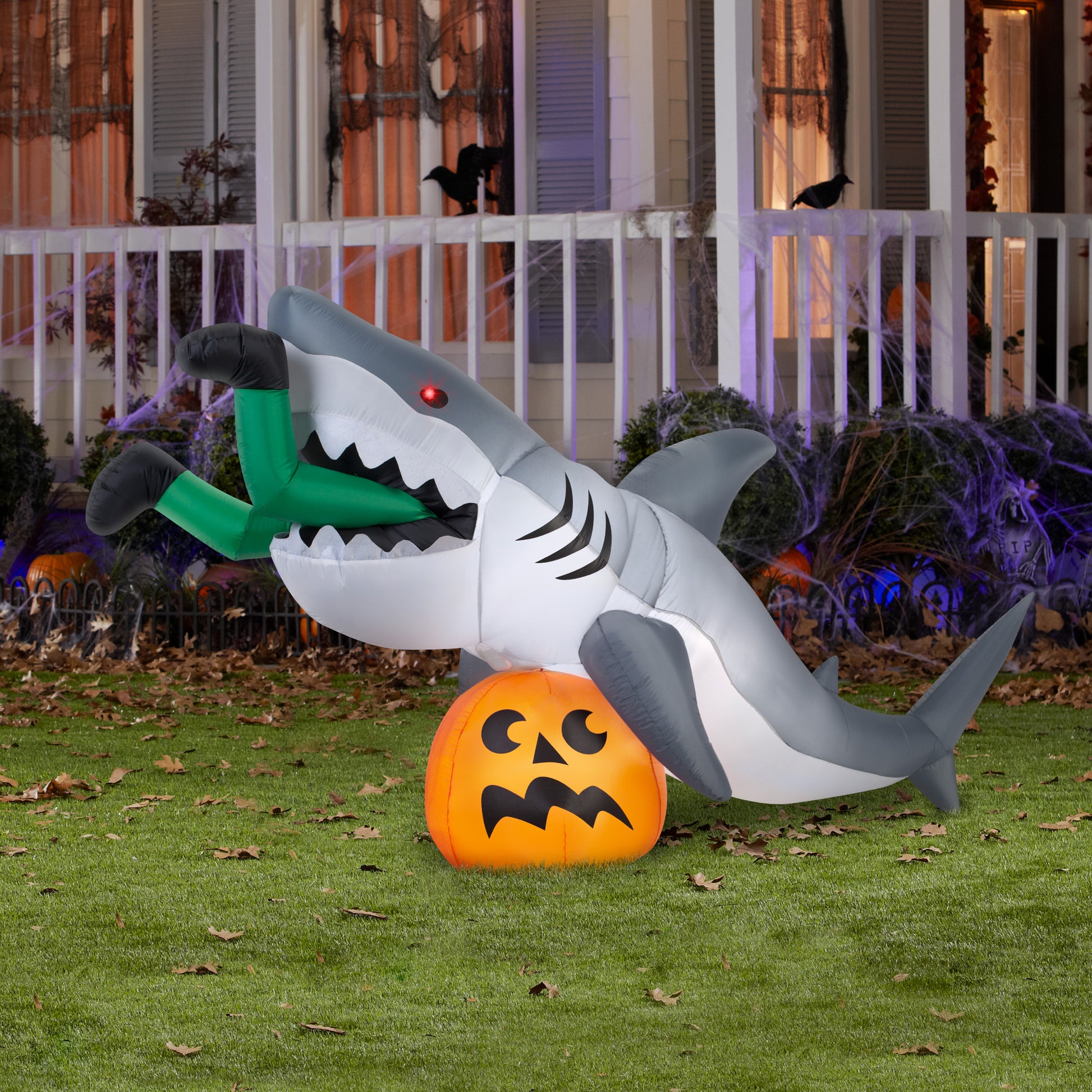 9 Foot "Caught By a Shark" Animated Halloween Inflatable lifestyle