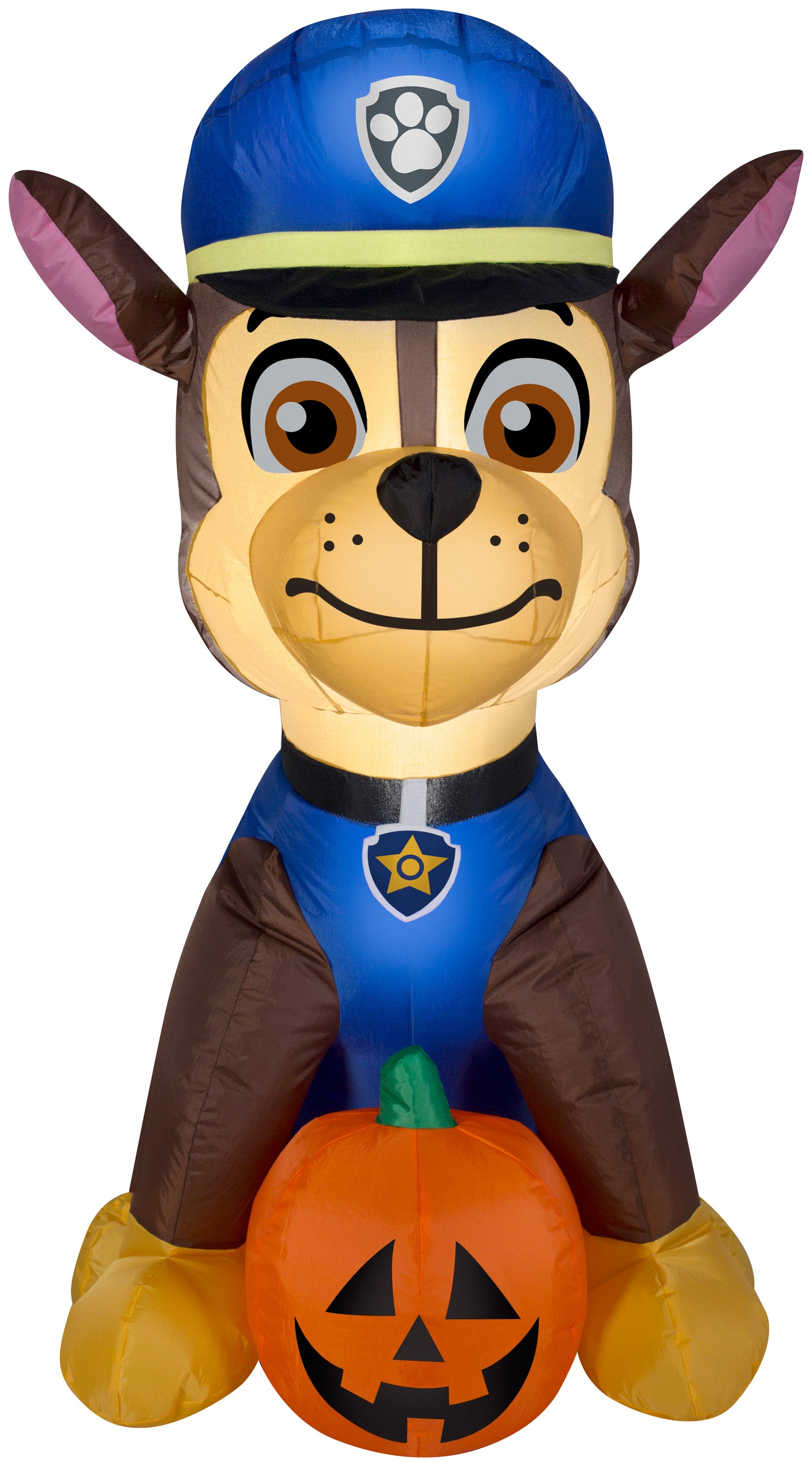 Gemmy Airblown Inflatable Paw Patrol Chase w/Pumpkin Nick, 3 ft Tall, Multicolored