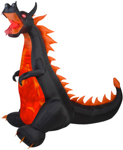 7.5' Wide Projection Airblown-Fire & Ice-Dragon w/ Flaming Mouth (RRY)