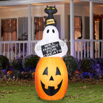 Load image into Gallery viewer, 7&#39; Airblown - Totems Will Haunt For Treats Halloween Inflatable
