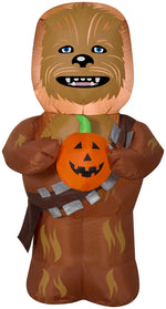 Load image into Gallery viewer, 3.5&#39; Star Wars Airblown Chewbecca w/ Pumpkin Halloween Inflatable
