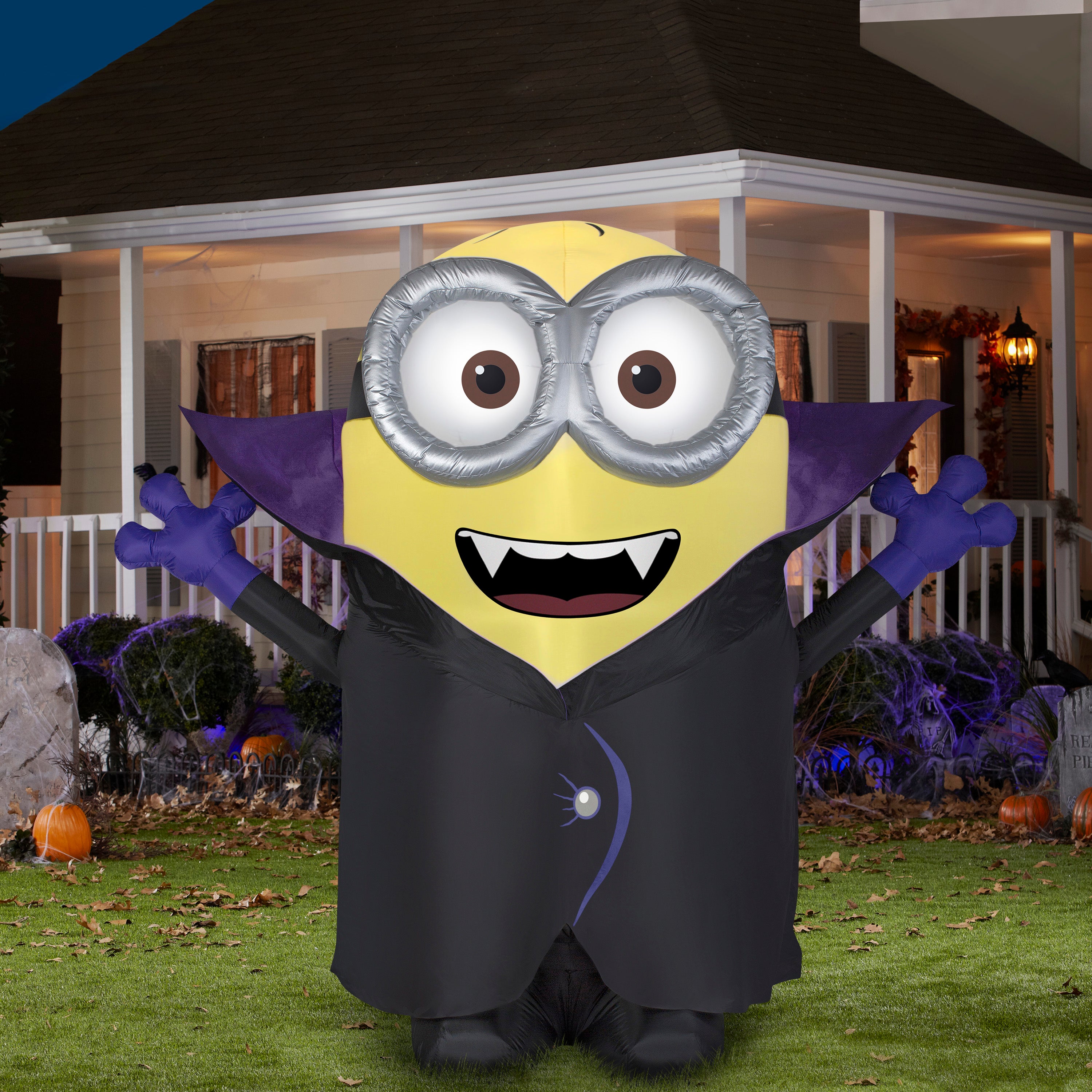 8' Airblown Giant Gone Batty Minion Halloween Inflatable