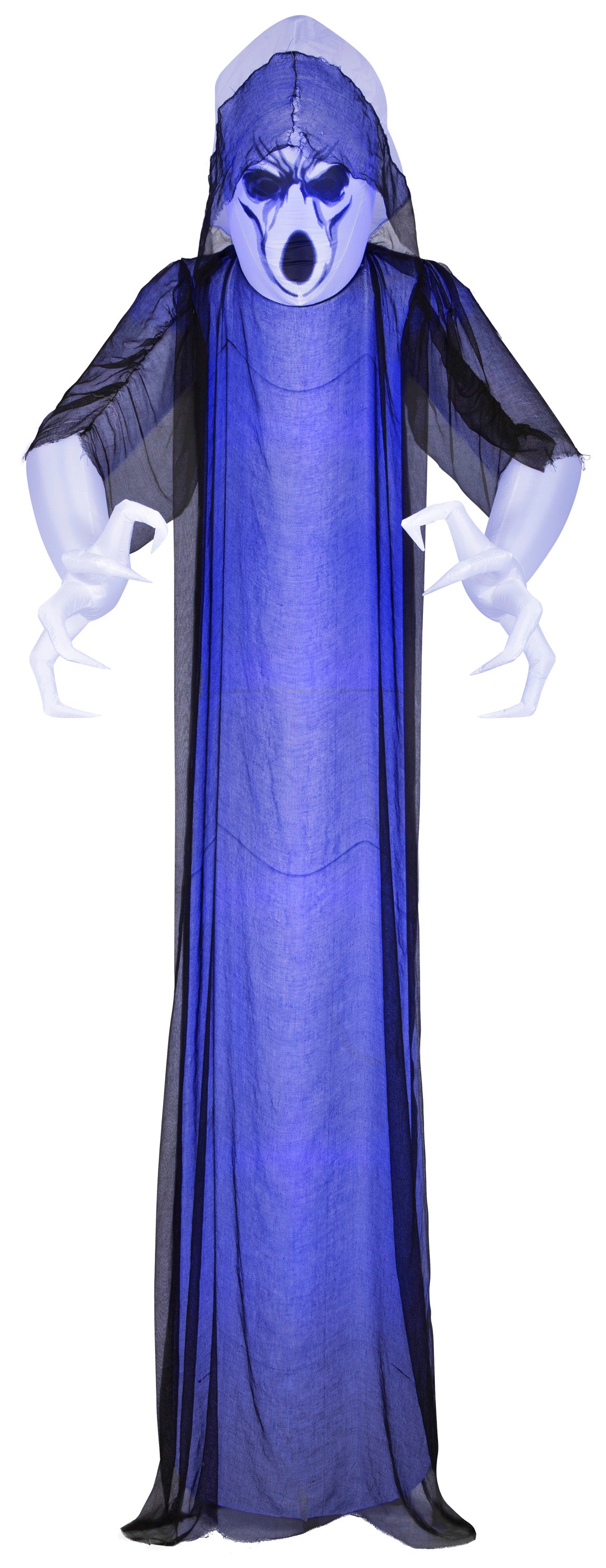 Gemmy Lightshow Airblown Inflatable ShortCircuit Frightened Ghost w/ Black Overlay Giant (Blue) , 12 ft Tall