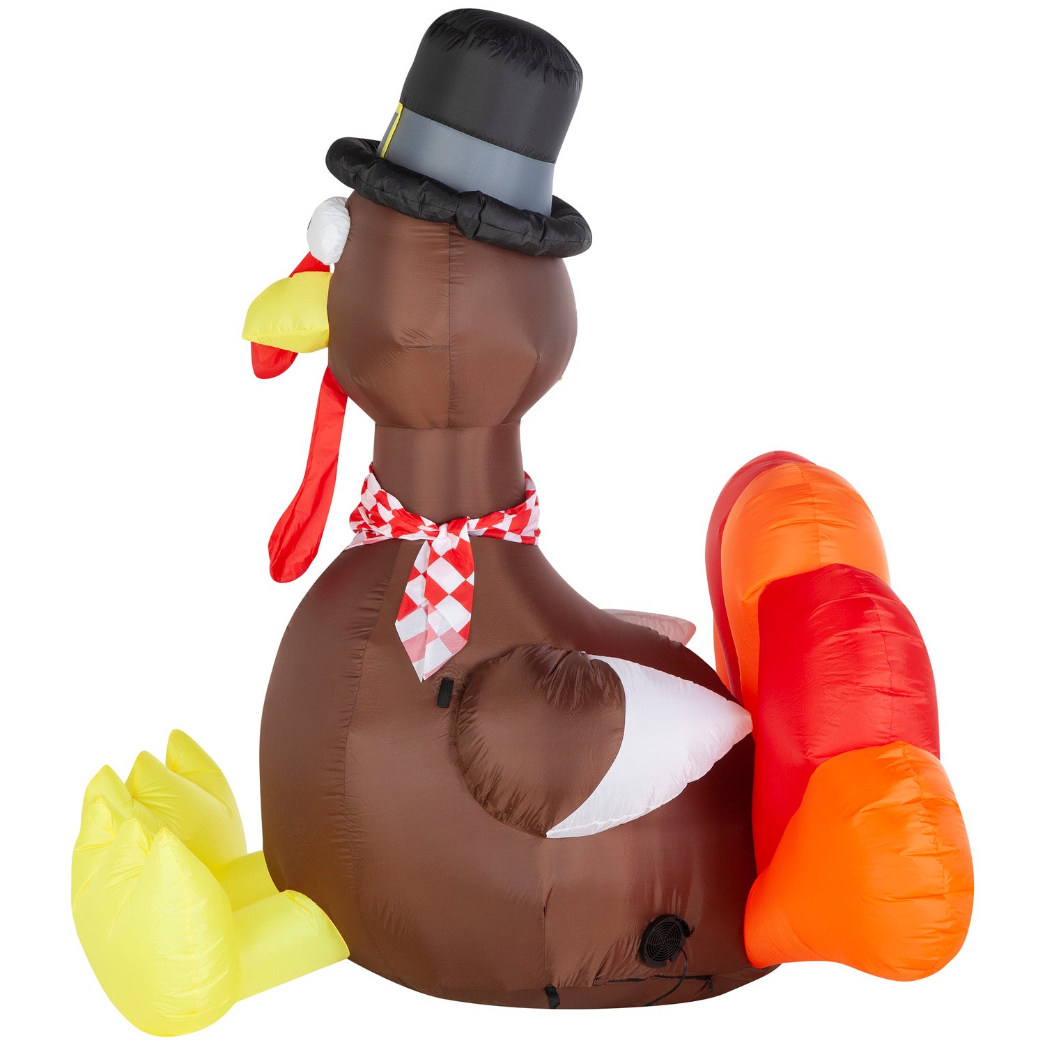 Thanksgiving Inflatable Turkey with Checkered Scarf, 6 ft Tall image 3